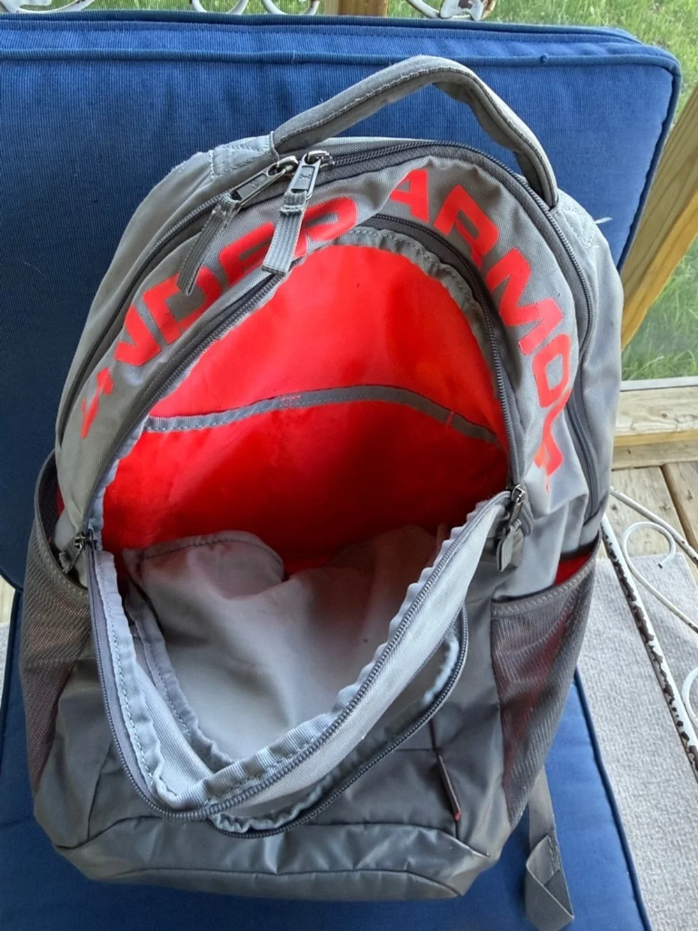 Under Armour Gray and Red Athletic Backpack